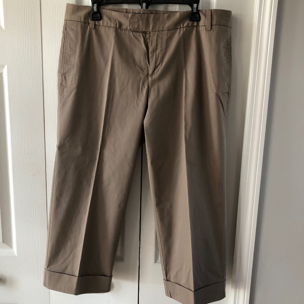 Brown Cuffed straight leg capris by GAP, 14, EUC